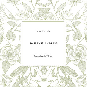 Springs eternal green save the date cards Springs eternal green save the date cards