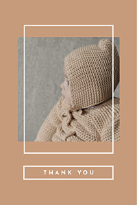 Minimalist frame brown grey baby thank you cards Minimalist frame brown grey baby thank you cards