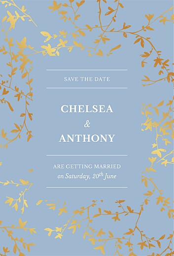 Save The Dates Reflections (foil) blue