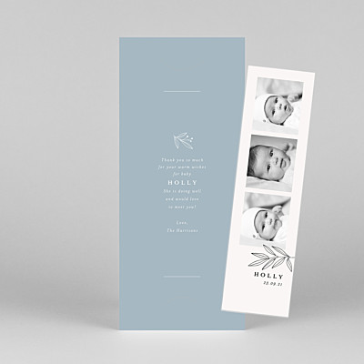 Budding branch (bookmark) blue blue baby thank you cards Budding branch (bookmark) blue blue baby thank you cards