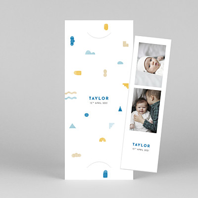 Building blocks (bookmark) blue modern baby thank you cards Building blocks (bookmark) blue modern baby thank you cards