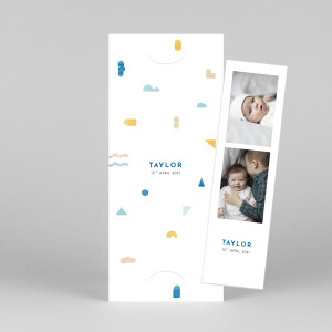 Baby Thank You Cards Building Blocks (Bookmark) Blue