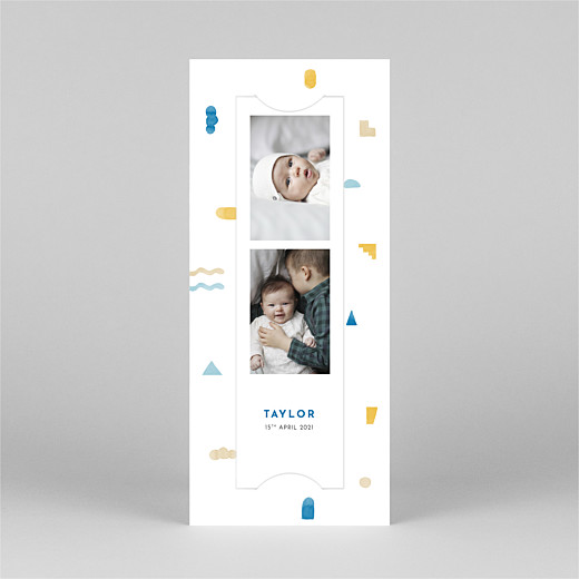 Baby Thank You Cards Building blocks (bookmark) blue - View 2 Baby Thank You Cards Building blocks (bookmark) blue - View 2