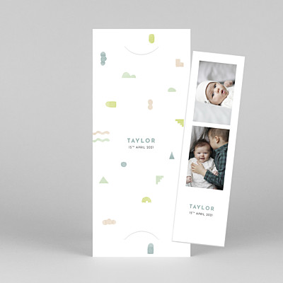 Building blocks (bookmark) light green green baby thank you cards Building blocks (bookmark) light green green baby thank you cards