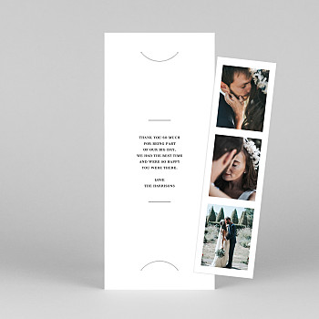 Modern chic (bookmark) white wedding thank you cards Modern chic (bookmark) white wedding thank you cards