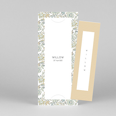 Victorian blossom (bookmark) blue mr & mrs clynk baby thank you cards Victorian blossom (bookmark) blue mr & mrs clynk baby thank you cards