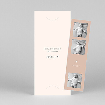 Lovely heart (bookmark) pink baby thank you cards Lovely heart (bookmark) pink baby thank you cards