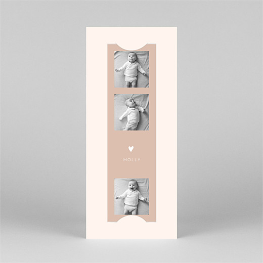 Baby Thank You Cards Lovely heart (bookmark) pink - View 2 Baby Thank You Cards Lovely heart (bookmark) pink - View 2