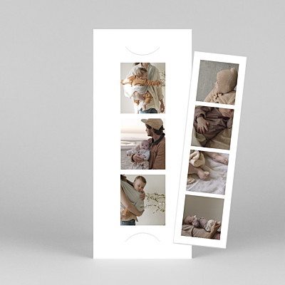 Photo booth (bookmark) white modern baby thank you cards Photo booth (bookmark) white modern baby thank you cards