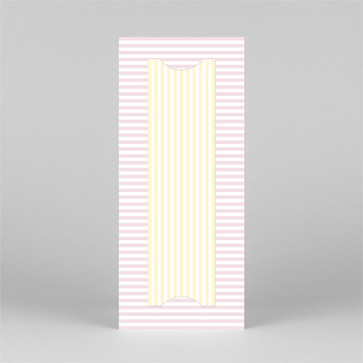 Baby Thank You Cards Pastel stripes (bookmark) pink - View 3 Baby Thank You Cards Pastel stripes (bookmark) pink - View 3