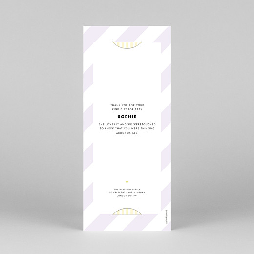 Baby Thank You Cards Pastel stripes (bookmark) pink - View 4 Baby Thank You Cards Pastel stripes (bookmark) pink - View 4