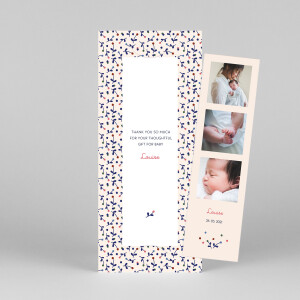 Baby Thank You Cards Liberty Berries (Bookmark) Blue