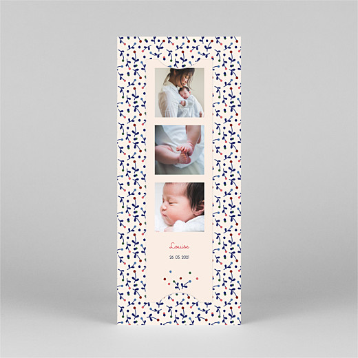 Baby Thank You Cards Liberty berries (bookmark) blue - View 2