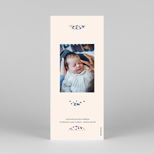 Baby Thank You Cards Liberty berries (bookmark) blue - View 4 Baby Thank You Cards Liberty berries (bookmark) blue - View 4