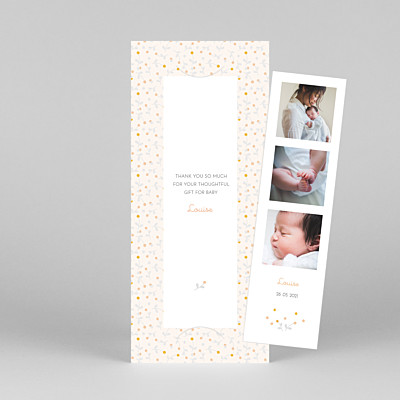 Liberty berries (bookmark) orange grey baby thank you cards Liberty berries (bookmark) orange grey baby thank you cards