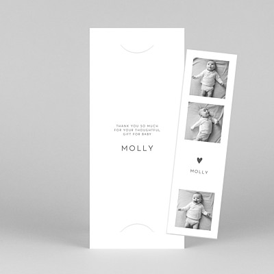Lovely heart (bookmark) white white baby thank you cards Lovely heart (bookmark) white white baby thank you cards