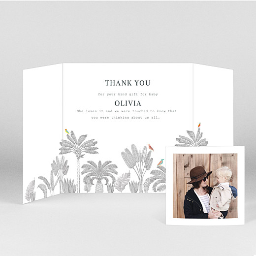Baby Thank You Cards Birds of paradise pink - View 2 Baby Thank You Cards Birds of paradise pink - View 2