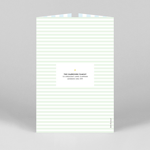 Baby Thank You Cards Pastel stripes (gatefold) portrait blue - View 3 Baby Thank You Cards Pastel stripes (gatefold) portrait blue - View 3
