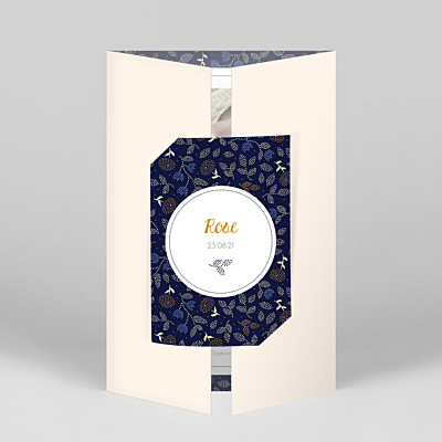 Floral embroidery (gatefold) portrait beige liberty baby thank you cards Floral embroidery (gatefold) portrait beige liberty baby thank you cards