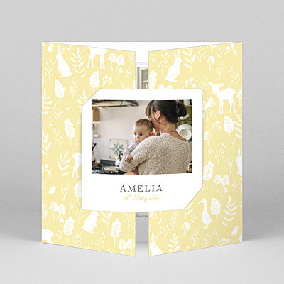 Fable (gatefold) yellow mr & mrs clynk baby thank you cards Fable (gatefold) yellow mr & mrs clynk baby thank you cards