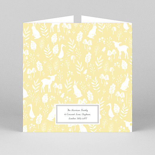 Baby Thank You Cards Fable (Gatefold) Yellow - View 3 Baby Thank You Cards Fable (Gatefold) Yellow - View 3