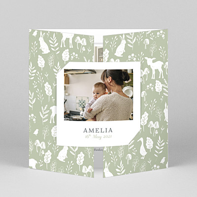 Fable (gatefold) green green baby thank you cards Fable (gatefold) green green baby thank you cards