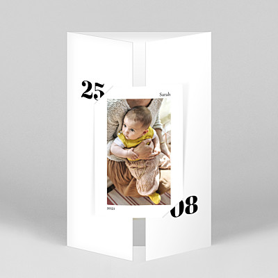 Timeless (gatefold portrait) white modern baby thank you cards Timeless (gatefold portrait) white modern baby thank you cards