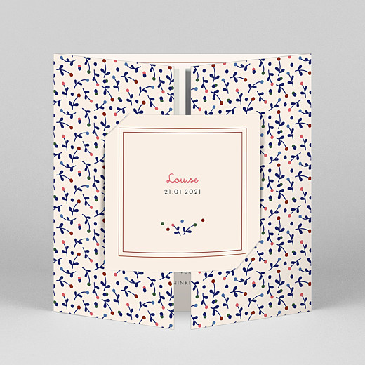 Baby Thank You Cards Liberty berries (gatefold) blue - View 1 Baby Thank You Cards Liberty berries (gatefold) blue - View 1
