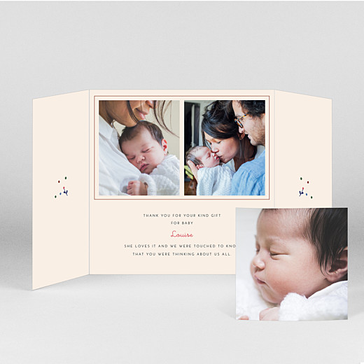 Baby Thank You Cards Liberty berries (gatefold) blue - View 2 Baby Thank You Cards Liberty berries (gatefold) blue - View 2