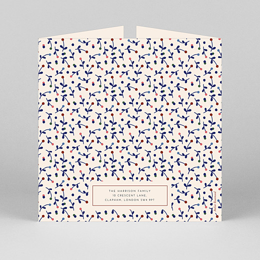 Baby Thank You Cards Liberty berries (gatefold) blue - View 3 Baby Thank You Cards Liberty berries (gatefold) blue - View 3