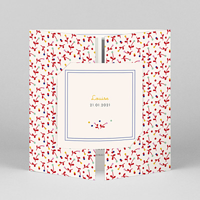 Liberty berries (gatefold) red red baby thank you cards Liberty berries (gatefold) red red baby thank you cards