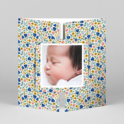 Seasonal blossoms (gatefold) spring green baby thank you cards Seasonal blossoms (gatefold) spring green baby thank you cards