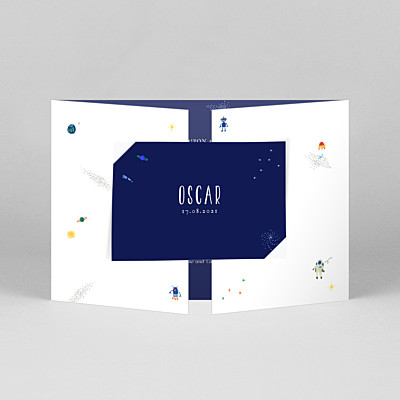 Once upon a time (landscape gatefold) space boys baby thank you cards Once upon a time (landscape gatefold) space boys baby thank you cards