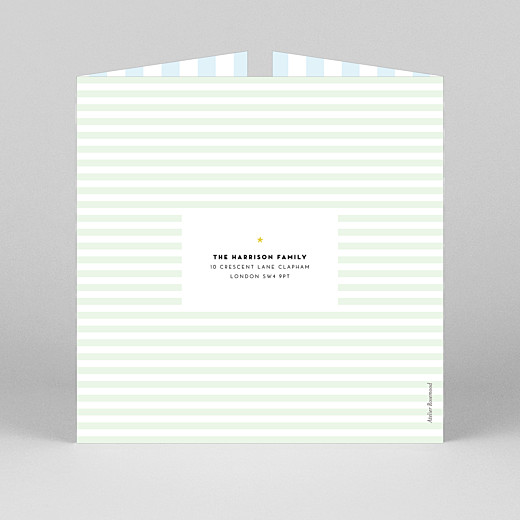 Baby Thank You Cards Pastel stripes (gatefold) blue - View 3 Baby Thank You Cards Pastel stripes (gatefold) blue - View 3