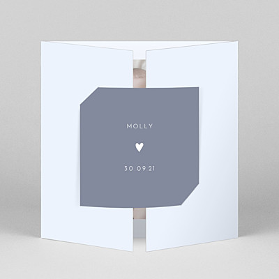 Lovely heart (gatefold) blue purple baby thank you cards Lovely heart (gatefold) blue purple baby thank you cards