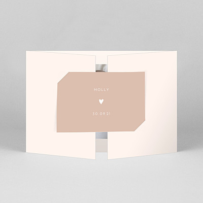 Lovely heart (gatefold) landscape pink le collectif baby thank you cards Lovely heart (gatefold) landscape pink le collectif baby thank you cards