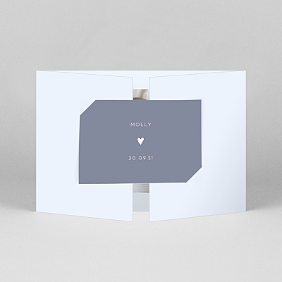 Lovely heart (gatefold) landscape blue purple baby thank you cards Lovely heart (gatefold) landscape blue purple baby thank you cards