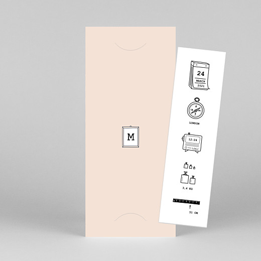Baby Thank You Cards Picto column (bookmark) pink - View 1 Baby Thank You Cards Picto column (bookmark) pink - View 1