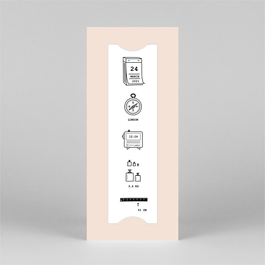 Baby Thank You Cards Picto column (bookmark) pink - View 2 Baby Thank You Cards Picto column (bookmark) pink - View 2