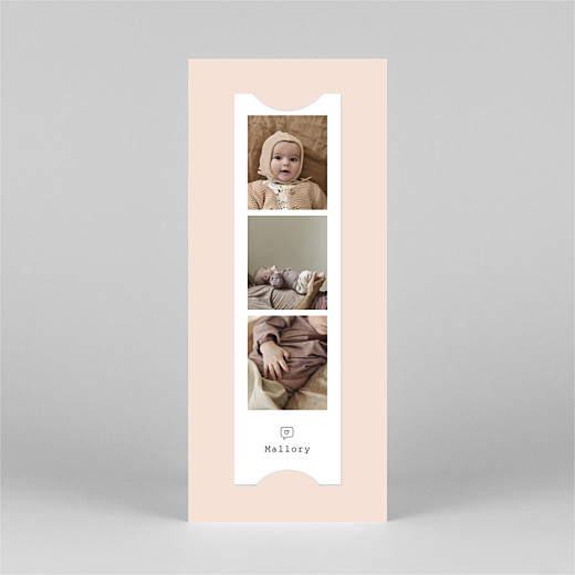 Baby Thank You Cards Picto column (bookmark) pink - View 3 Baby Thank You Cards Picto column (bookmark) pink - View 3