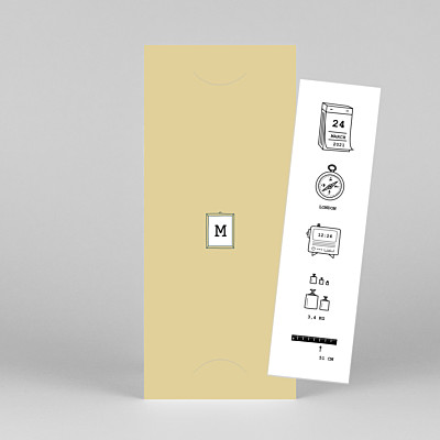 Picto column (bookmark) yellow yellow baby thank you cards Picto column (bookmark) yellow yellow baby thank you cards