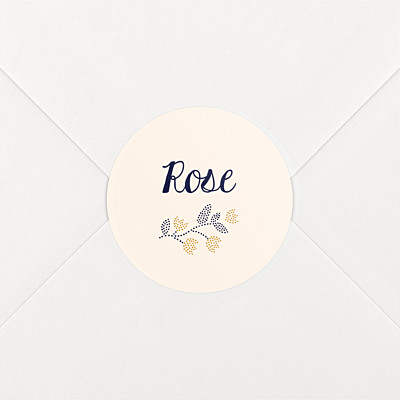 Floral embroidery beige baby stickers Floral embroidery beige baby stickers
