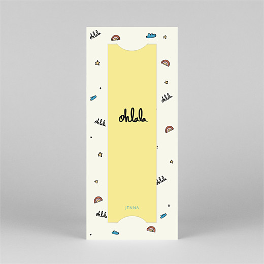 Baby Thank You Cards Ohlala by mathilde cabanas (bookmark) yellow blue - View 2 Baby Thank You Cards Ohlala by mathilde cabanas (bookmark) yellow blue - View 2