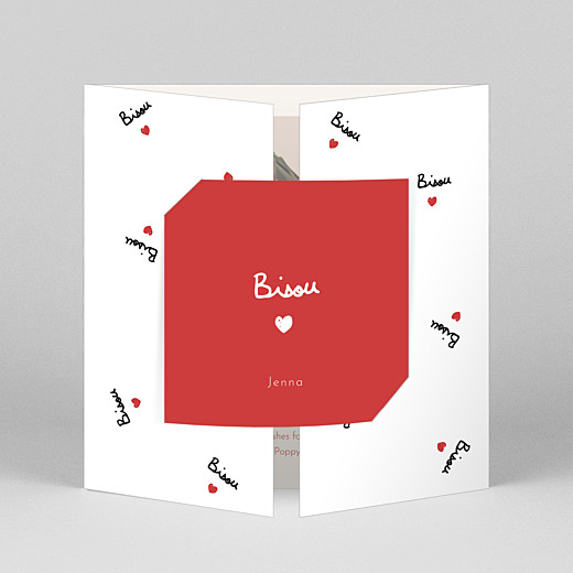 Baby Thank You Cards Bisou by mathilde cabanas (gatefold) red - View 1 Baby Thank You Cards Bisou by mathilde cabanas (gatefold) red - View 1