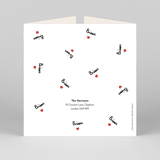 Baby Thank You Cards Bisou by mathilde cabanas (gatefold) red - View 3 Baby Thank You Cards Bisou by mathilde cabanas (gatefold) red - View 3