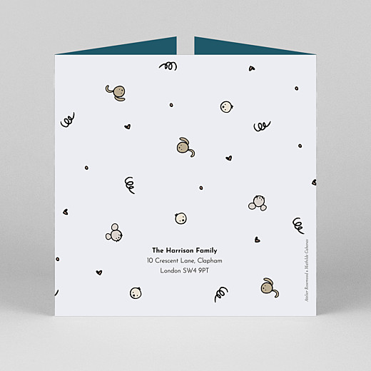 Baby Thank You Cards Coucou by mathilde cabanas (gatefold) blue - View 3 Baby Thank You Cards Coucou by mathilde cabanas (gatefold) blue - View 3
