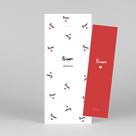 Baby Thank You Cards Bisou by mathilde cabanas (bookmark) red - View 1 Baby Thank You Cards Bisou by mathilde cabanas (bookmark) red - View 1