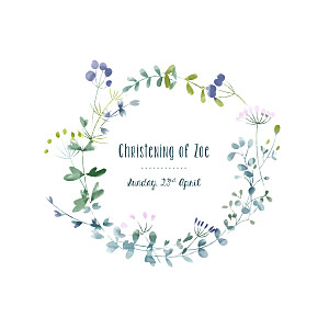 Watercolour meadow purple girls christening invitations Watercolour meadow purple girls christening invitations