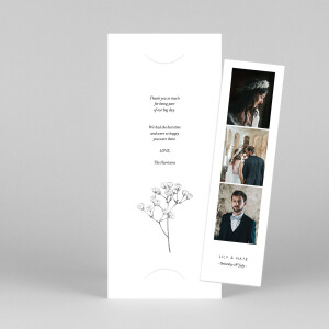Wedding Thank You Cards Gypsophila (Bookmark) White