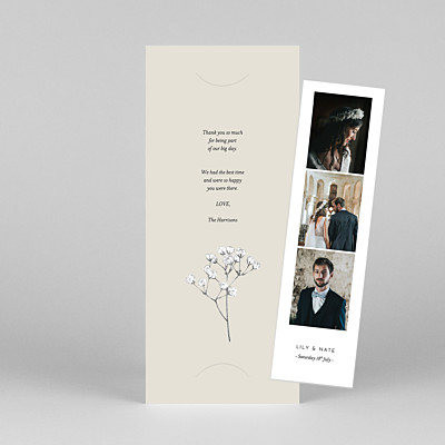 Gypsophila (bookmark) beige beige wedding thank you cards Gypsophila (bookmark) beige beige wedding thank you cards